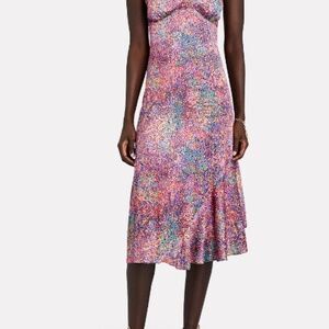 Notes Du Nord Passion Floral Silk Midi Dress